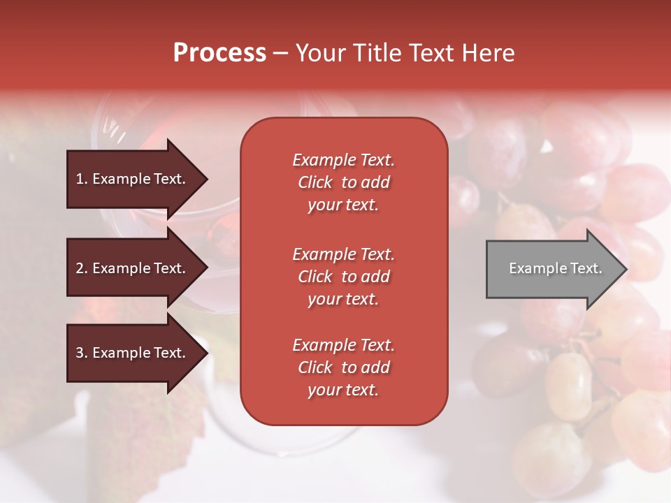 Glass Of Rose Wine And Rose Grapes. Low Dof, Focal Point Is On Wine PowerPoint Template
