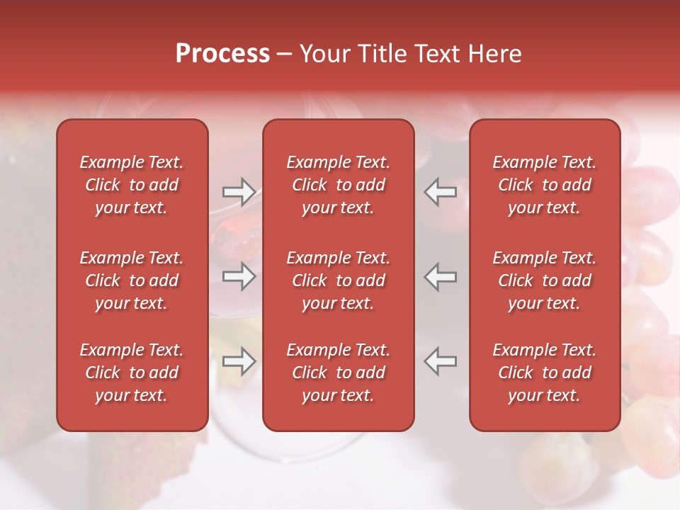 Glass Of Rose Wine And Rose Grapes. Low Dof, Focal Point Is On Wine PowerPoint Template
