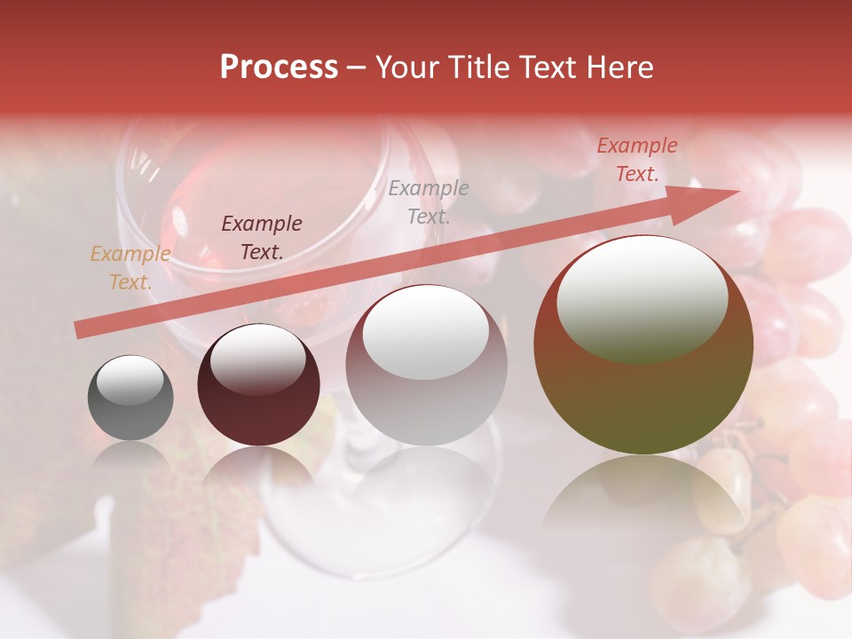 Glass Of Rose Wine And Rose Grapes. Low Dof, Focal Point Is On Wine PowerPoint Template