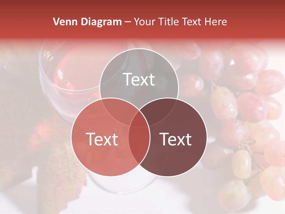 Glass Of Rose Wine And Rose Grapes. Low Dof, Focal Point Is On Wine PowerPoint Template