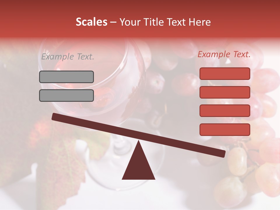 Glass Of Rose Wine And Rose Grapes. Low Dof, Focal Point Is On Wine PowerPoint Template