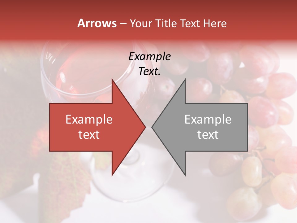 Glass Of Rose Wine And Rose Grapes. Low Dof, Focal Point Is On Wine PowerPoint Template