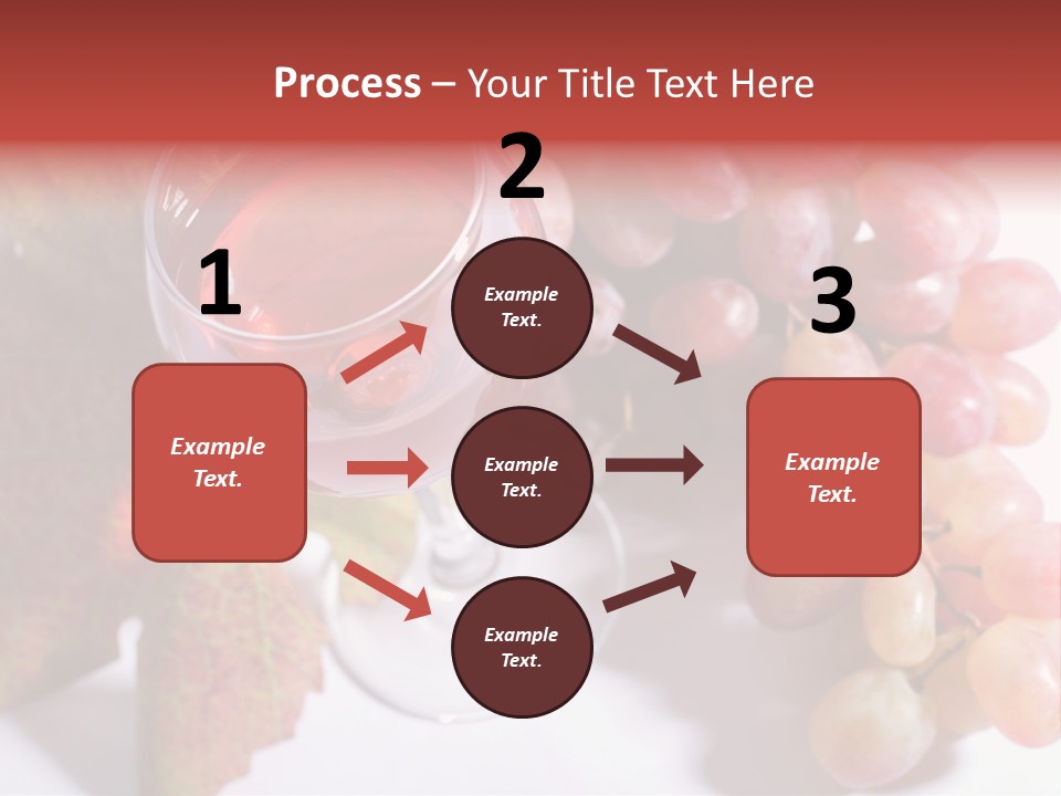 Glass Of Rose Wine And Rose Grapes. Low Dof, Focal Point Is On Wine PowerPoint Template