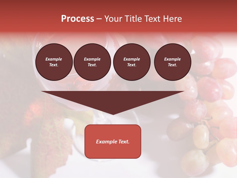 Glass Of Rose Wine And Rose Grapes. Low Dof, Focal Point Is On Wine PowerPoint Template