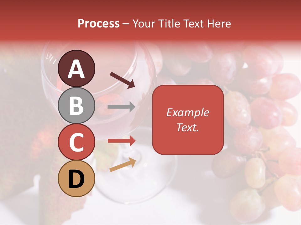 Glass Of Rose Wine And Rose Grapes. Low Dof, Focal Point Is On Wine PowerPoint Template