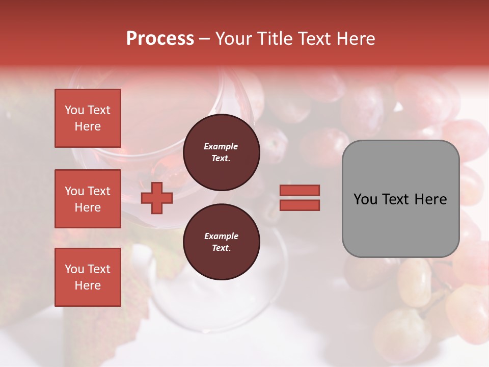 Glass Of Rose Wine And Rose Grapes. Low Dof, Focal Point Is On Wine PowerPoint Template