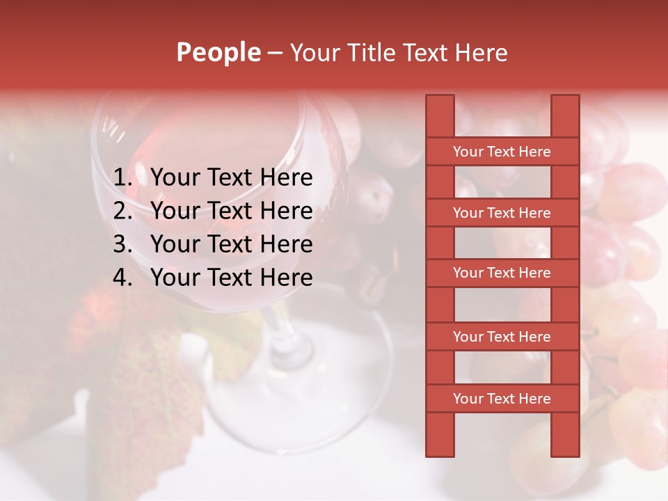 Glass Of Rose Wine And Rose Grapes. Low Dof, Focal Point Is On Wine PowerPoint Template