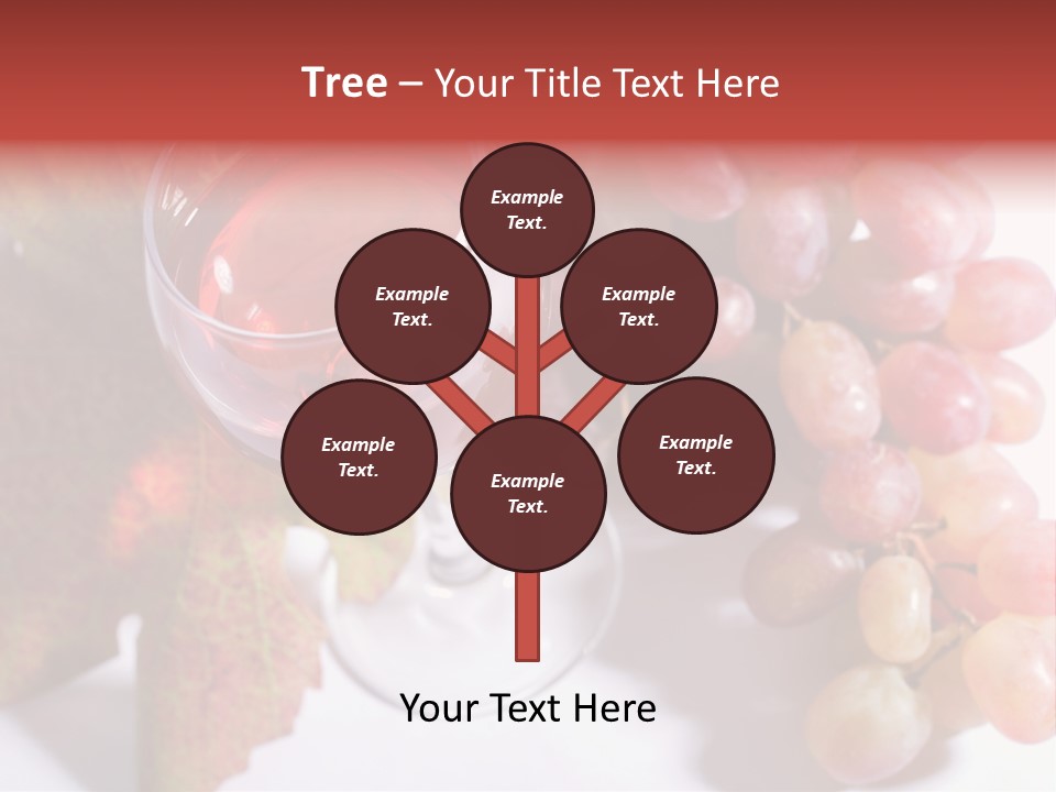 Glass Of Rose Wine And Rose Grapes. Low Dof, Focal Point Is On Wine PowerPoint Template