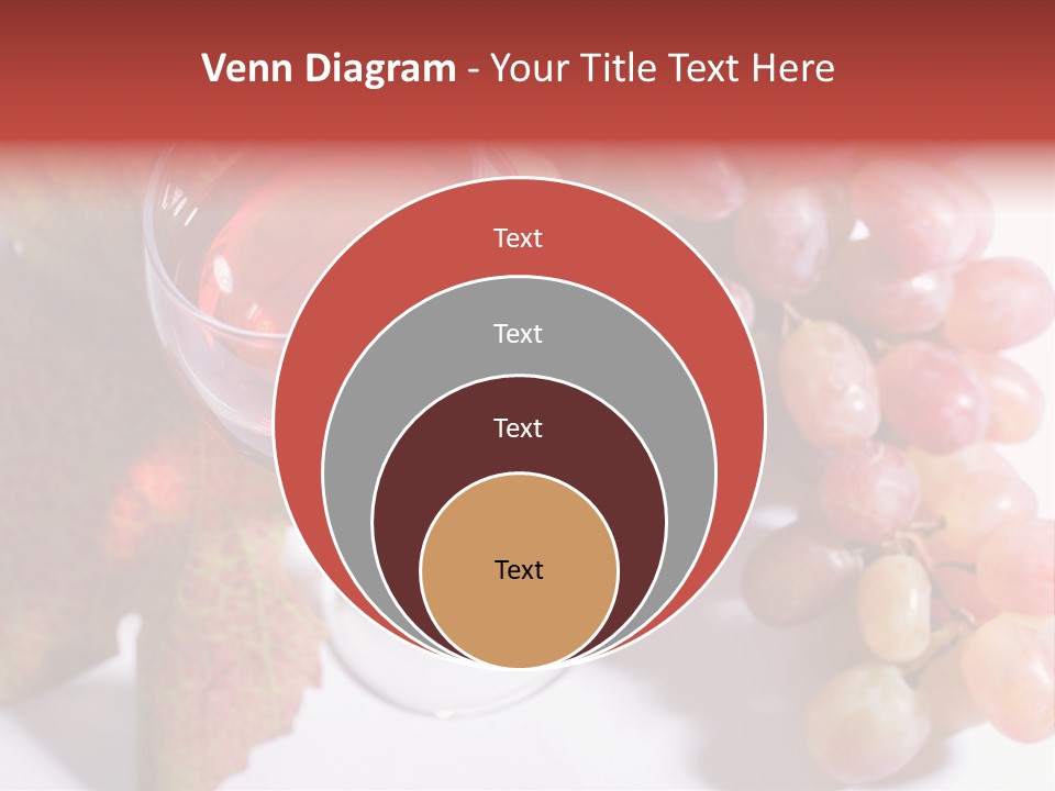 Glass Of Rose Wine And Rose Grapes. Low Dof, Focal Point Is On Wine PowerPoint Template