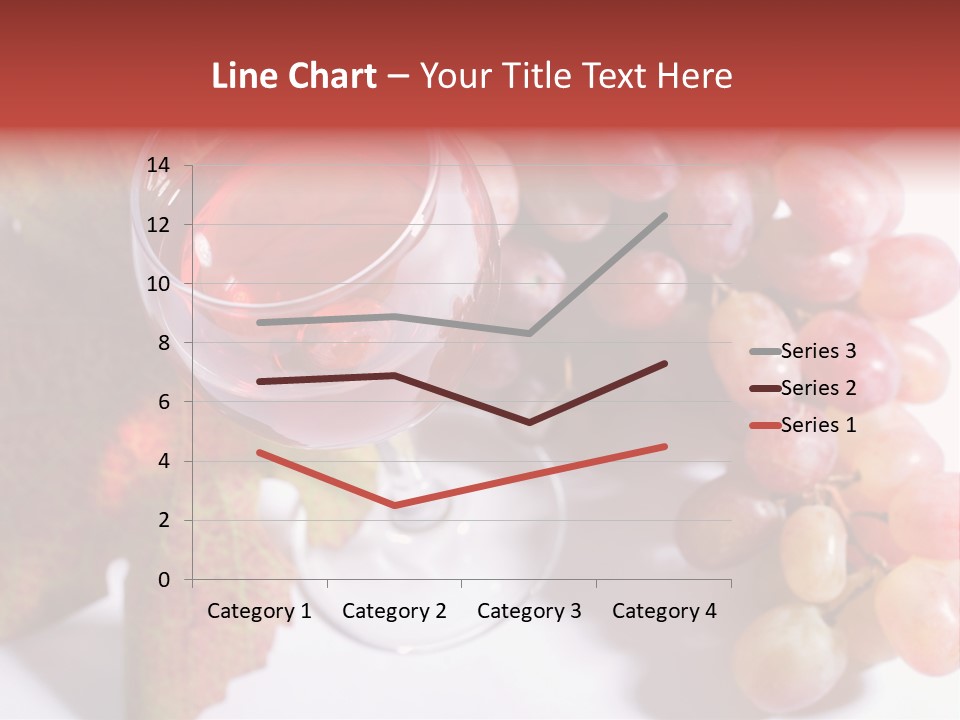 Glass Of Rose Wine And Rose Grapes. Low Dof, Focal Point Is On Wine PowerPoint Template