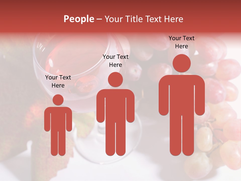 Glass Of Rose Wine And Rose Grapes. Low Dof, Focal Point Is On Wine PowerPoint Template