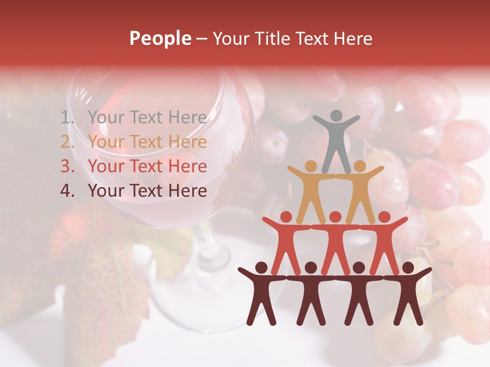 Glass Of Rose Wine And Rose Grapes. Low Dof, Focal Point Is On Wine PowerPoint Template