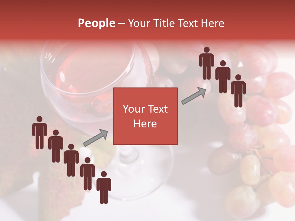 Glass Of Rose Wine And Rose Grapes. Low Dof, Focal Point Is On Wine PowerPoint Template