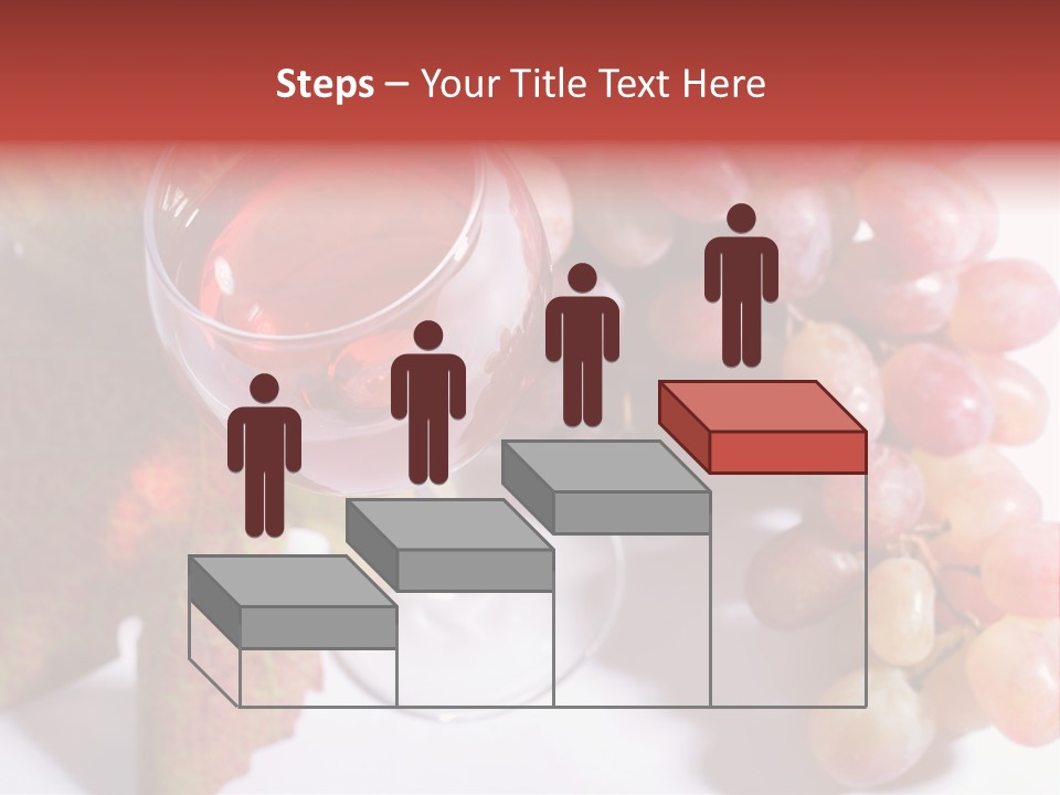 Glass Of Rose Wine And Rose Grapes. Low Dof, Focal Point Is On Wine PowerPoint Template