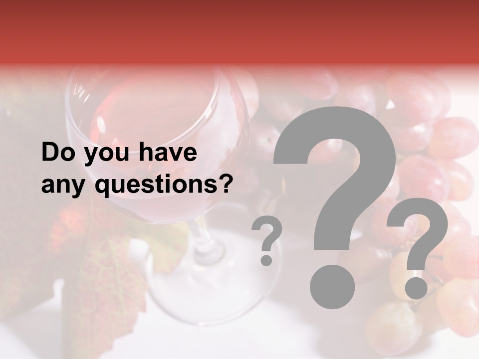 Glass Of Rose Wine And Rose Grapes. Low Dof, Focal Point Is On Wine PowerPoint Template