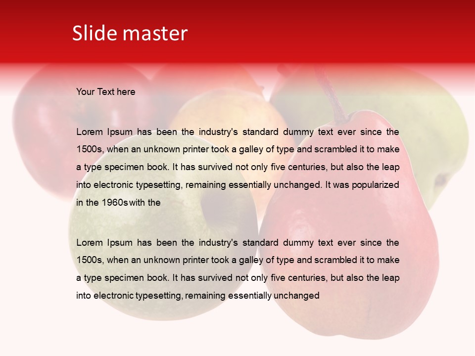 Fruit Isolated On White Background PowerPoint Template