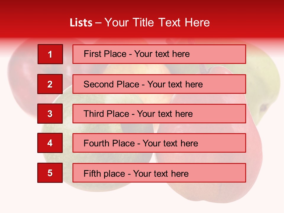 Fruit Isolated On White Background PowerPoint Template