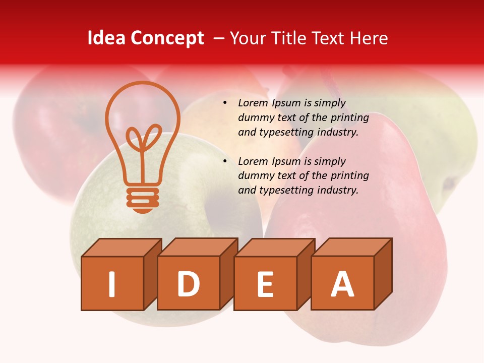 Fruit Isolated On White Background PowerPoint Template