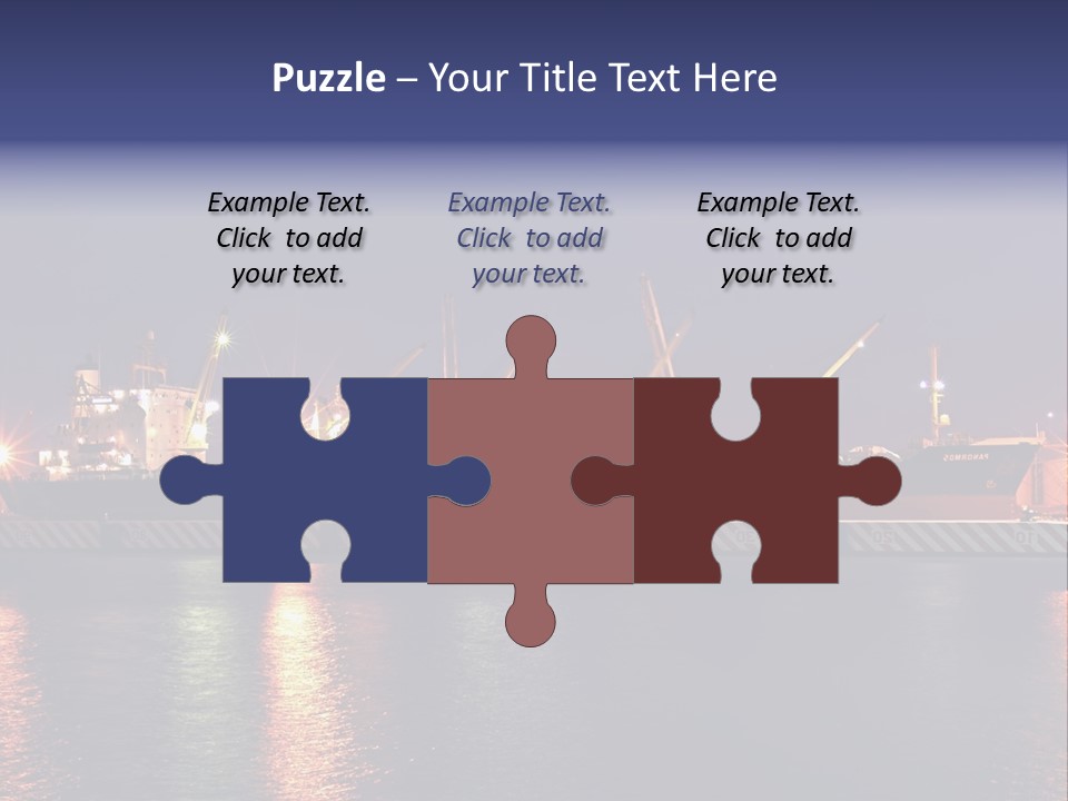 Freighter At The Dock Loading Stuff PowerPoint Template