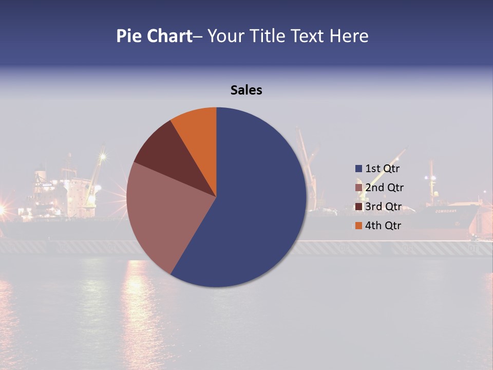 Freighter At The Dock Loading Stuff PowerPoint Template
