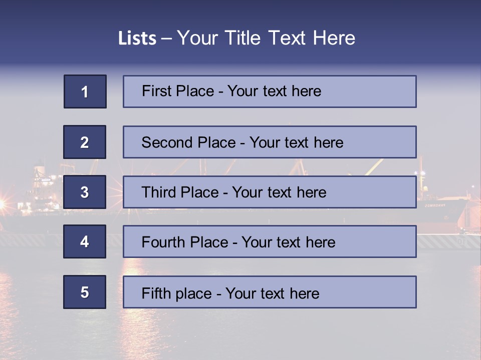 Freighter At The Dock Loading Stuff PowerPoint Template