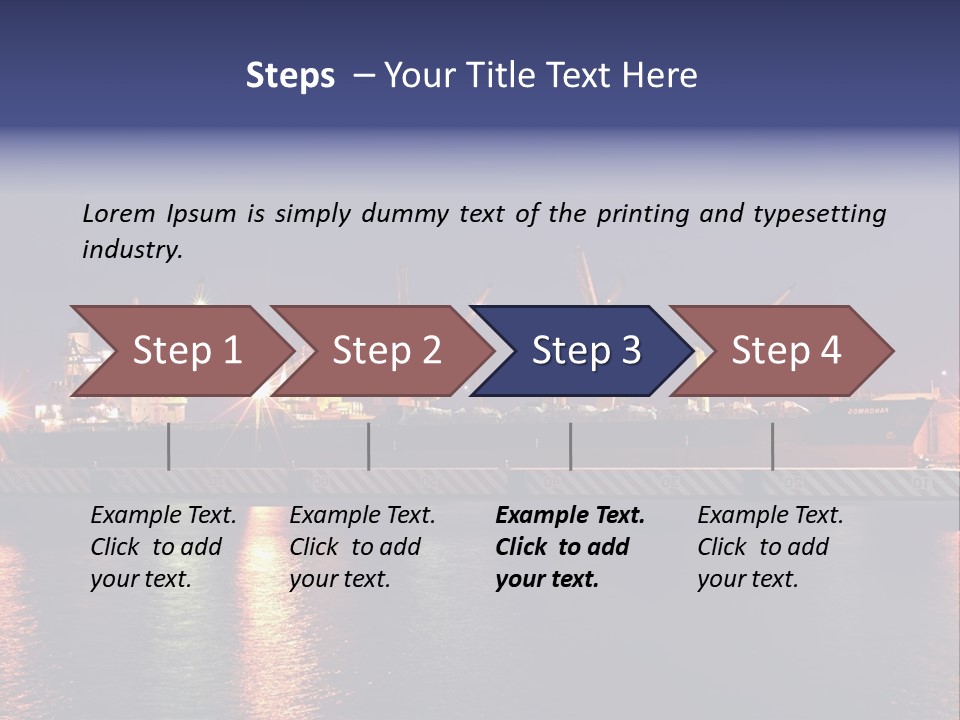 Freighter At The Dock Loading Stuff PowerPoint Template