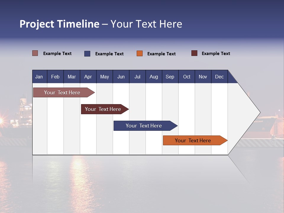 Freighter At The Dock Loading Stuff PowerPoint Template