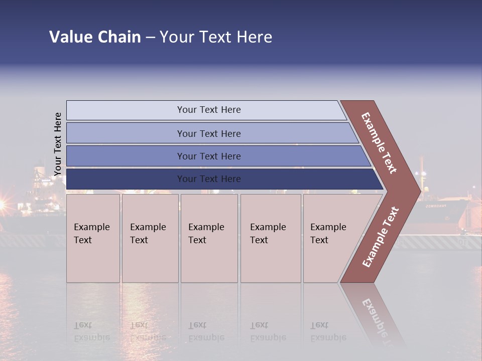 Freighter At The Dock Loading Stuff PowerPoint Template