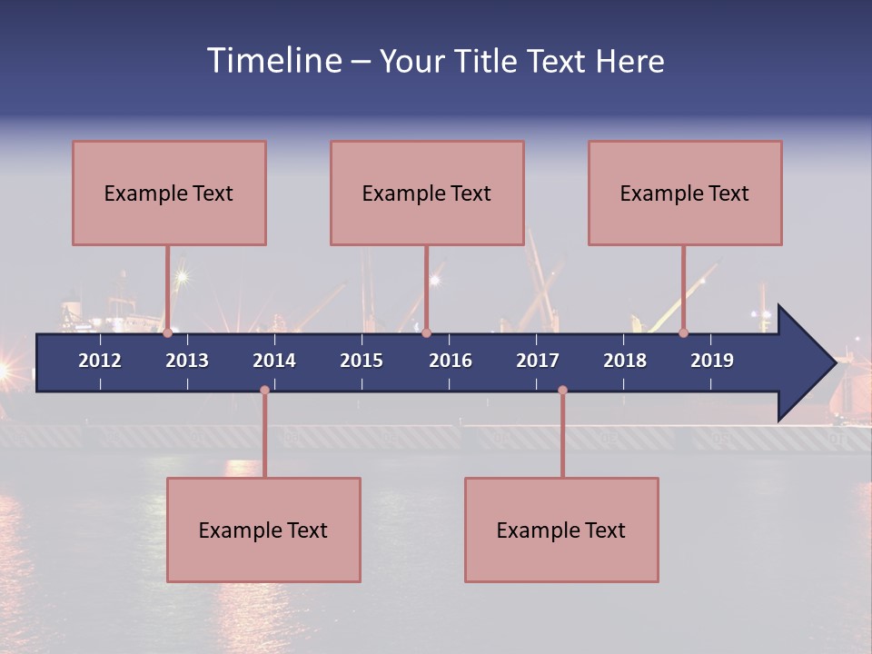 Freighter At The Dock Loading Stuff PowerPoint Template