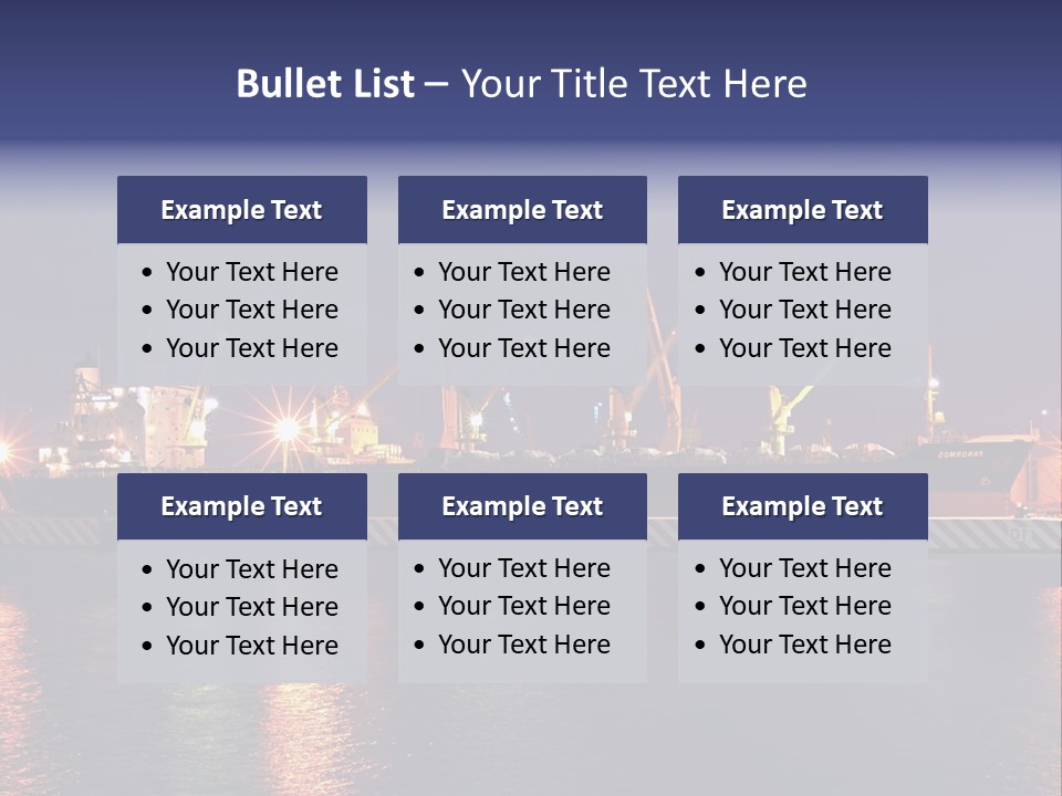 Freighter At The Dock Loading Stuff PowerPoint Template