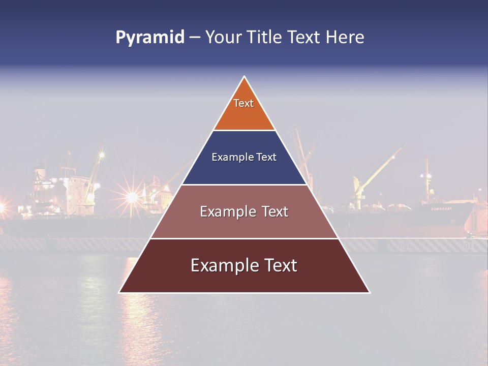 Freighter At The Dock Loading Stuff PowerPoint Template