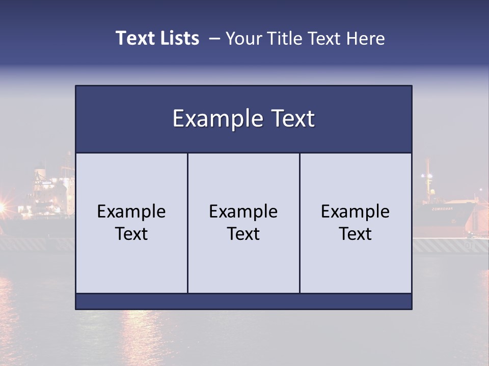 Freighter At The Dock Loading Stuff PowerPoint Template