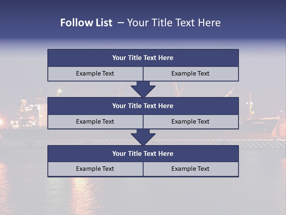 Freighter At The Dock Loading Stuff PowerPoint Template