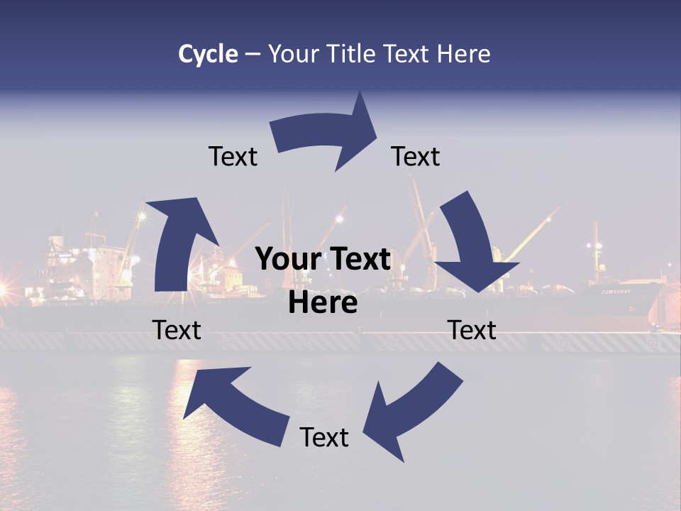 Freighter At The Dock Loading Stuff PowerPoint Template