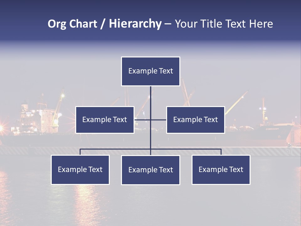 Freighter At The Dock Loading Stuff PowerPoint Template