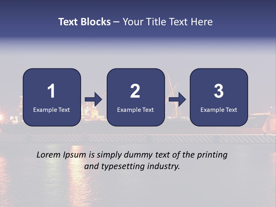 Freighter At The Dock Loading Stuff PowerPoint Template