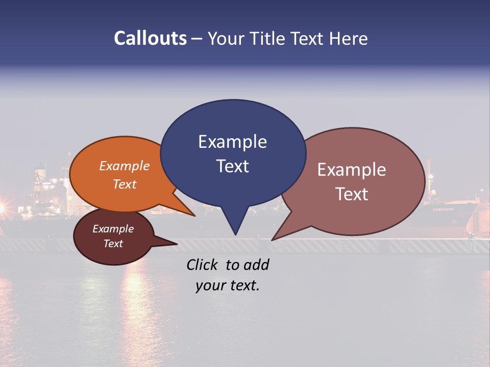 Freighter At The Dock Loading Stuff PowerPoint Template