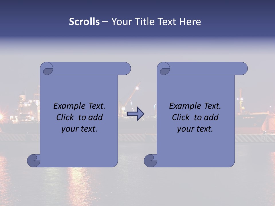 Freighter At The Dock Loading Stuff PowerPoint Template