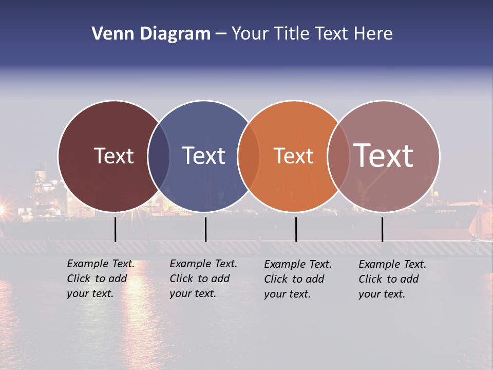 Freighter At The Dock Loading Stuff PowerPoint Template