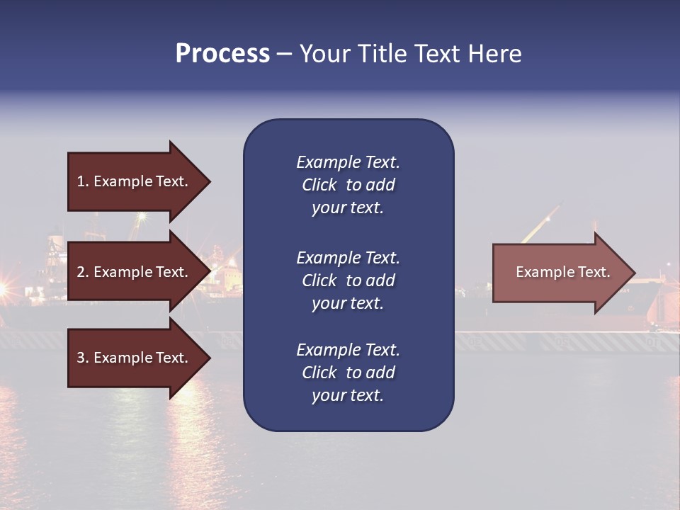 Freighter At The Dock Loading Stuff PowerPoint Template