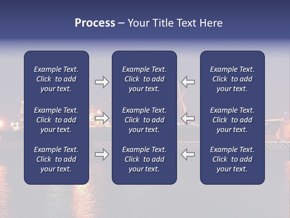 Freighter At The Dock Loading Stuff PowerPoint Template
