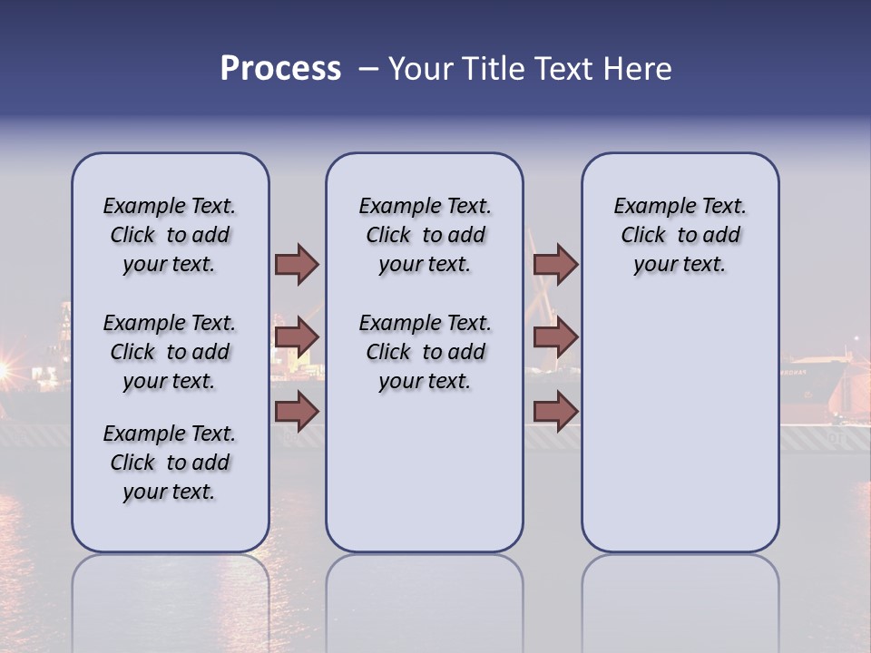 Freighter At The Dock Loading Stuff PowerPoint Template