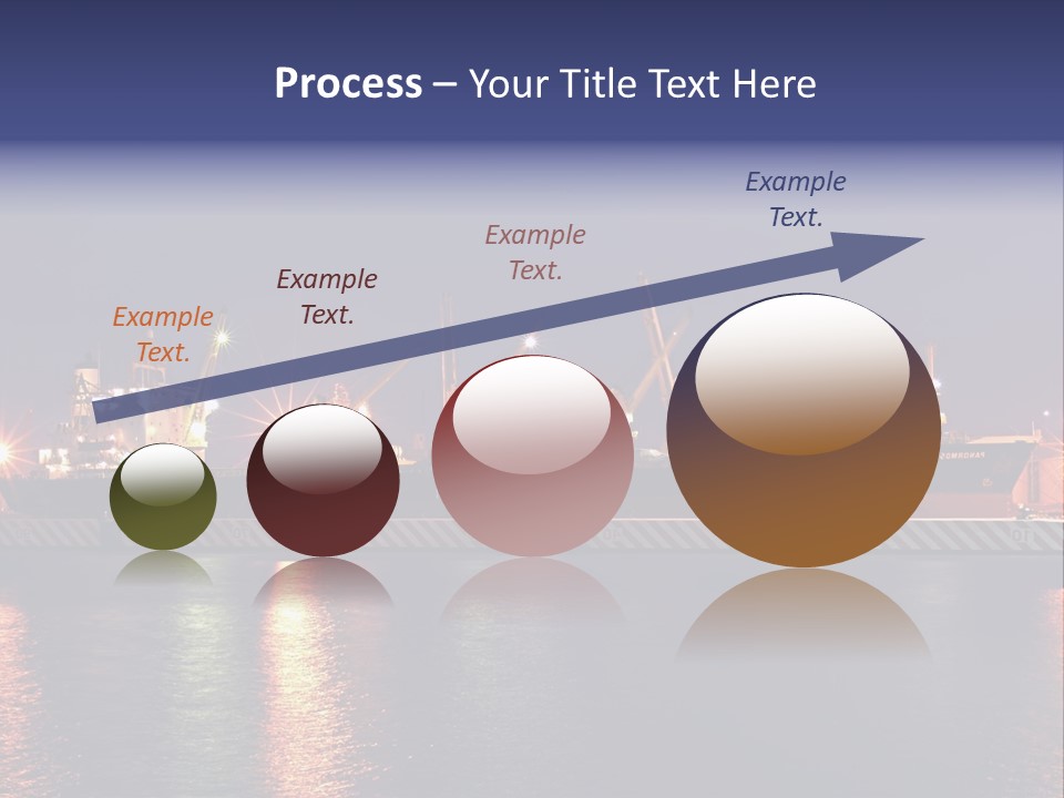 Freighter At The Dock Loading Stuff PowerPoint Template