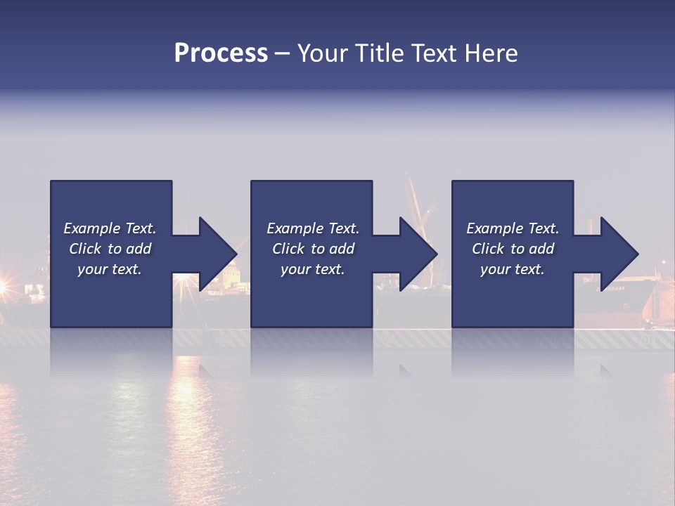 Freighter At The Dock Loading Stuff PowerPoint Template