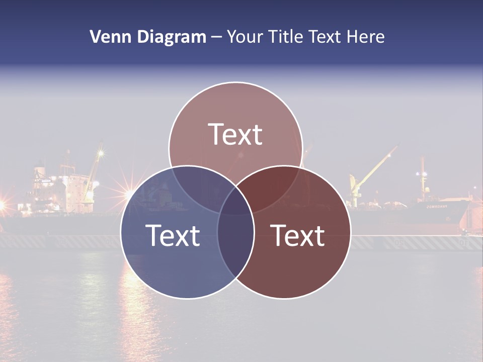 Freighter At The Dock Loading Stuff PowerPoint Template