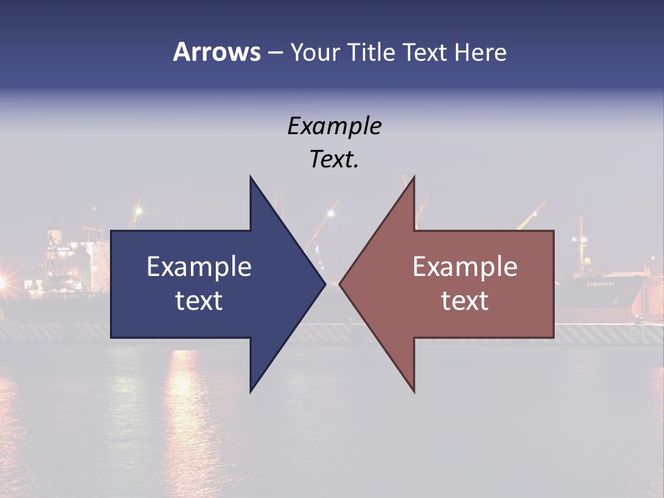 Freighter At The Dock Loading Stuff PowerPoint Template