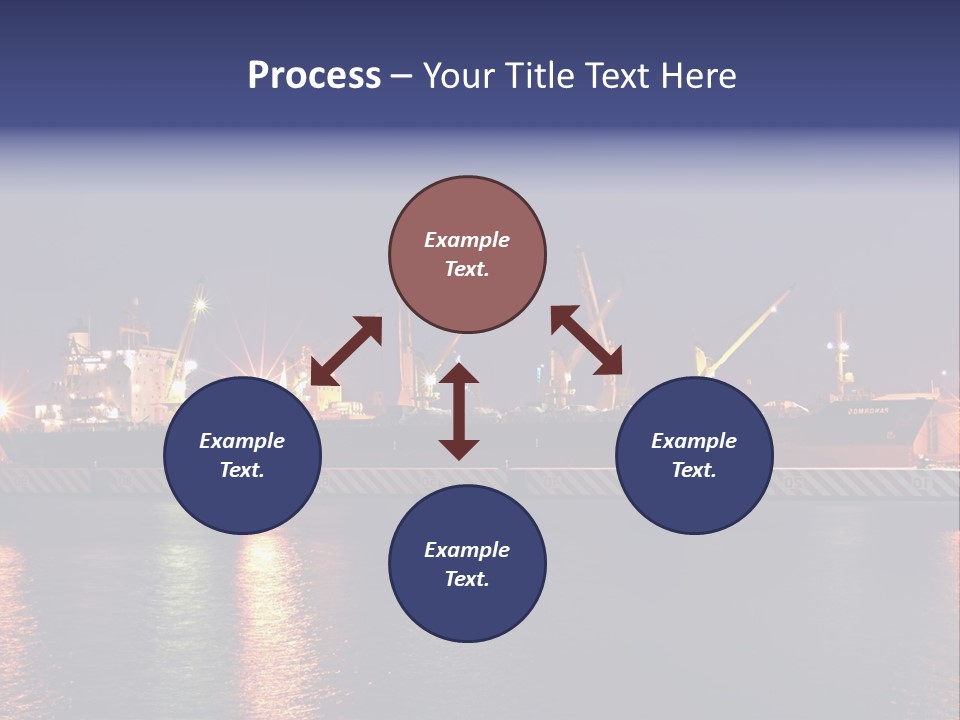 Freighter At The Dock Loading Stuff PowerPoint Template