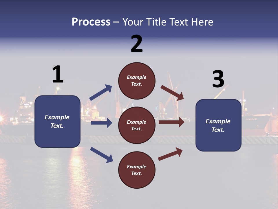 Freighter At The Dock Loading Stuff PowerPoint Template