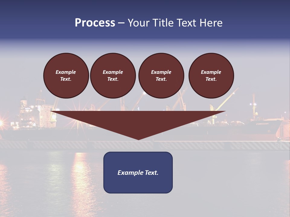 Freighter At The Dock Loading Stuff PowerPoint Template