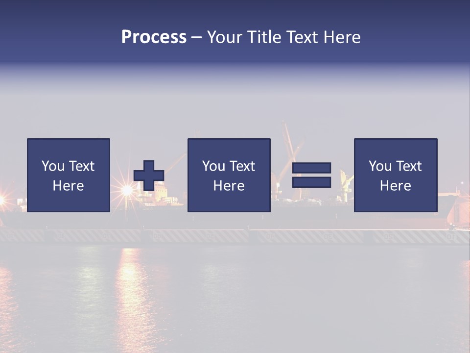 Freighter At The Dock Loading Stuff PowerPoint Template